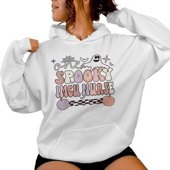 Spooky Imcu Nurse Halloween Intermediate Care Unit Nurse Women Hoodie - Thegiftio UK