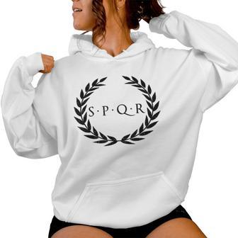 Spqr Senatus Popuplus Que Roman Roman Republic Rome Gray Kapuzenpullover für Damen - Geschenkecke