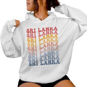 Sri Lanka Groovy Retro Sri Lanka Kapuzenpullover für Damen - Geschenkecke