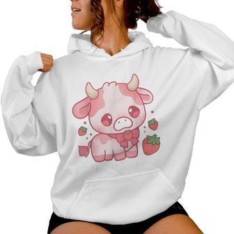 Strawberry Cow Kawaii Anime Strawberry Milk For Girls Women Women Hoodie - Thegiftio UK