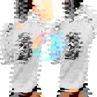 Surfing Surfboard Catch A Wave Girls Surfer Girl Women Hoodie - Thegiftio