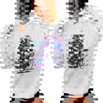 Unicorn Rock & Roll Guitar Rockin Music Guitarist Girl Women Women Hoodie - Monsterry