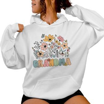 Wildflower Grandma Grandmother Announcement Women Hoodie - Thegiftio UK