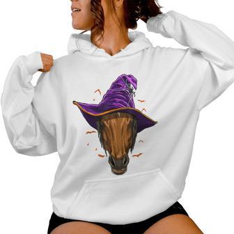 Witch Halloween Horse Equestrian Horse Lover Cowboy Women Hoodie - Thegiftio UK