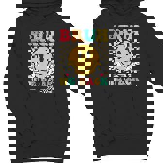 Bruh We Back Teachers Retro Smile Face Groovy Back To School Youth Hoodie - Monsterry