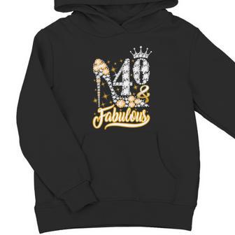 40 Fabulous 40 Years 40Th Birthday Diamond Crown Shoes V2 Youth Hoodie - Monsterry