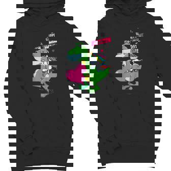 Kids Toddler Boy Valentine Unicorn Riding T-Rex Candy Heart Youth Hoodie - Monsterry