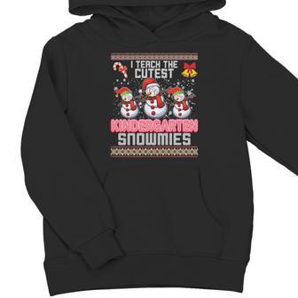 I Teach The Cutest Kindergarten Snowmies Ugly Xmas Youth Hoodie - Monsterry