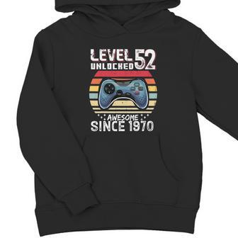 Vintage Video Gamer Birthday Level 52 Unlocked 52Nd Birthday Youth Hoodie - Monsterry