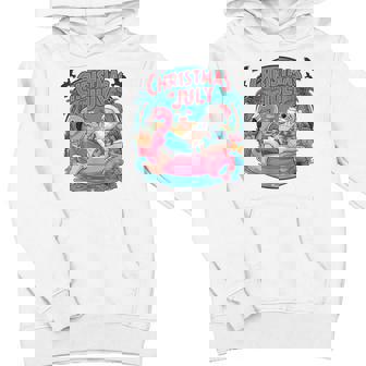 Santa Flamingo Christmas In July Summer Xmas Kid Youth Hoodie - Monsterry