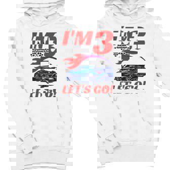 Kids 3 Year Old 3Rd Racing Racecar Birthday Party Boys Girls Youth Hoodie - Monsterry