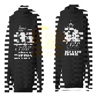 10Th Golden Birthday Age Crown 10 Year Old B-Day Sweatshirt - Seseable