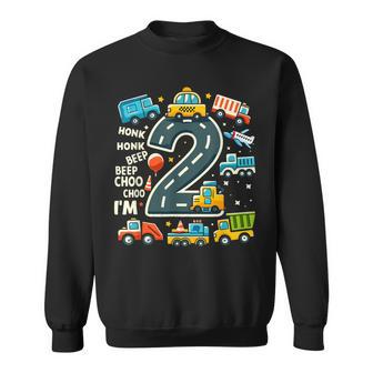 2 Jahre Alt Geburtstag Junge Lkw Auto Transport Sweatshirt - Geschenkecke