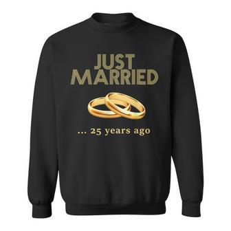 25 Aniversario De Boda Just Married 25 Años Atrás Camisa de entrenamiento - Regaloses