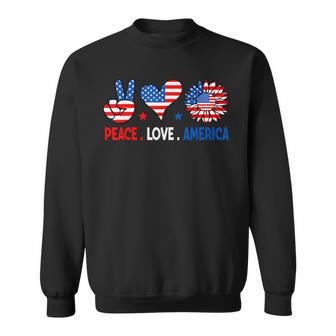 4Th Of July Peace Love America Us Flag Fourth Of July Sweatshirt | Seseable UK
