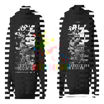 6Th Birthday Boy Dinosaur Monster Truck Sweatshirt - Monsterry