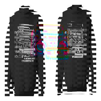 80S 90S 1980S Boombox Stereo Fashion Eighties Retro Theme Sweatshirt - Thegiftio UK