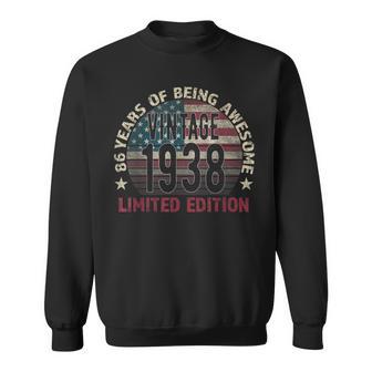 86Th Birthday Vintage Born 1938 Turning 86 Year Old Sweatshirt - Thegiftio UK
