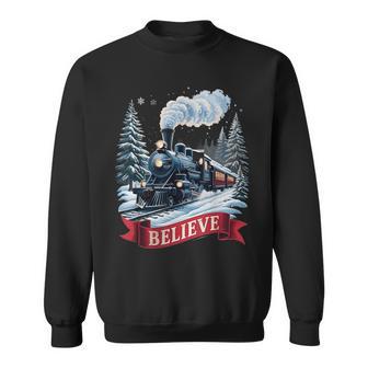 All Aboard Polar Express Christmas North Pole Xmas Santa Sweatshirt - Thegiftio UK