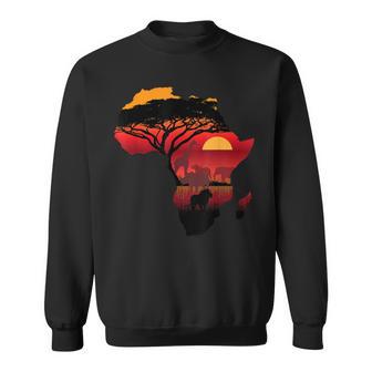 Africa Big Five Silhouette Africa Safari Map Africa Sweatshirt - Geschenkecke