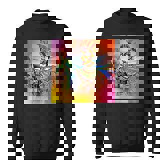 Afro Egyptian Costume Feminine Glow Painting Sweatshirt - Monsterry