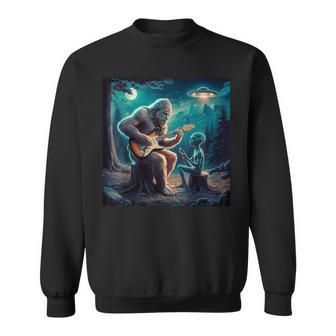 Alien Bigfoot Guitar Sasquatch Ufo For Men Women Kid Sweatshirt - Thegiftio UK