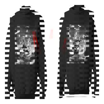 Alien Cat Selfie With Ufo Sweatshirt - Thegiftio
