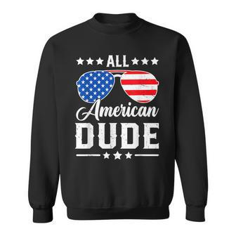 All American Dude 4Th Of July Patriotic Usa Matching Sweatshirt - Monsterry