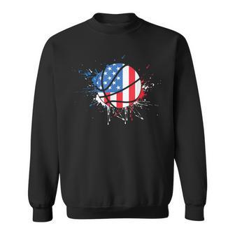 American Flag Baller Dunking Usa Flag Basketball Sweatshirt - Seseable