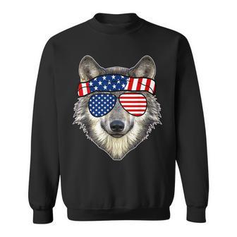 American Sunglasses Wolf 4Th Of July Awesome Usa Sweatshirt - Monsterry