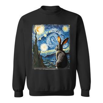 Artistic Rabbit Van Gogh Style Starry Night Rabbit Sweatshirt - Thegiftio UK