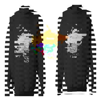 Asia Map With Borders And Country Names Sweatshirt - Monsterry