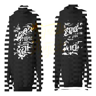 August Birthday Legends Are Born August With Crown Stars Sweatshirt - Thegiftio UK