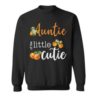 Auntie Little Cutie Clementine Theme Orange Birthday Party Sweatshirt - Thegiftio UK