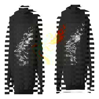Awesome Flames Dragon With Fire Breathing Sweatshirt - Monsterry