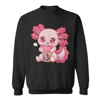 Axolotl Bubble Tea Boba Tea Anime Sweatshirt - Thegiftio UK