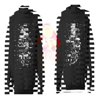 Babbo Natale Equitazione Bicicletta Ciclista Ciclista Pigiama Natale Felpa - Novitaregali