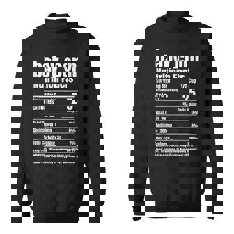 Baby Corn Nutrition Facts Thanksgiving Christmas Food Tank Top Sweatshirt - Monsterry