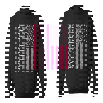 Back The Pink Breast Cancer Awareness Usa Flag Support Group Sweatshirt - Monsterry