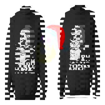 Bah Humbug Skull Santa Hat Christmas Xmas Skeleton Sweatshirt - Monsterry