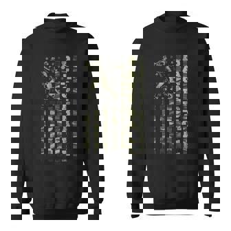 Baseball Fan Usa American Flag Camo Camouflage Sweatshirt - Monsterry