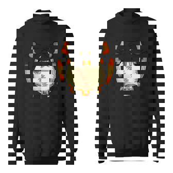 Baseball Player Halloween Pumpkin Jack O Lantern Mouth Ball Sweatshirt - Monsterry