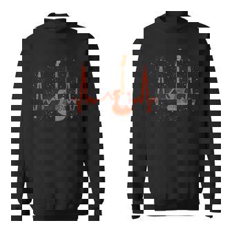 Bassist Musical Instrument Musician Heartbeat Bass Guitar Sweatshirt - Monsterry