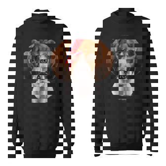 Beagle Dog In Lightning Bolt Painted Face Sweatshirt - Monsterry