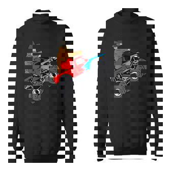 Bigfoot Heart Valentines Day Boys Men Monster Truck Sweatshirt - Monsterry