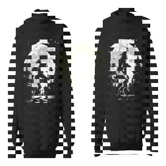 Bigfoot Sasquatch Full Moon Forest Graphic Big Foot Sweatshirt - Thegiftio