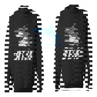 Bite Me Shark Lover Ocean Wildlife Summer Sea Week Awareness Sweatshirt - Thegiftio UK