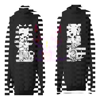 Boba Cat Boba Tea Bubble Tea Kawaii Cat Sweatshirt - Thegiftio