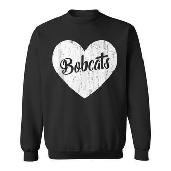 Bobcats School Sports Fan Team Spirit Mascot Cute Heart Sweatshirt - Monsterry CA