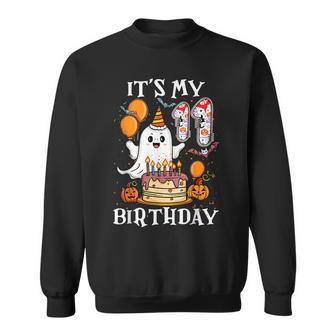 Boo It's My 11Th Birthday Halloween Ghost 11 Years Old B-Day Sweatshirt - Thegiftio UK